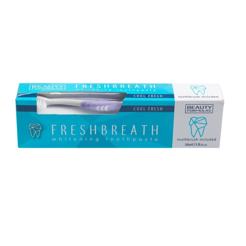 Balinoša zobu pasta Beauty Formulas Freshbreath Whitening Toothpasta, 100 ml + birste, 1 gab. cena un informācija | Zobu pastas, birstes | 220.lv