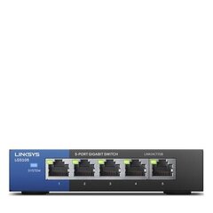 Сетевой концентратор Linksys Switch LGS105 Unmanaged, Desktop, 1 Гбит/с (RJ45), 5 портов 5, внешнее питание, внешний источник питания цена и информация | Маршрутизаторы (роутеры) | 220.lv