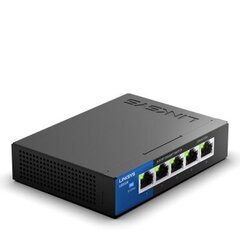 Сетевой концентратор Linksys Switch LGS105 Unmanaged, Desktop, 1 Гбит/с (RJ45), 5 портов 5, внешнее питание, внешний источник питания цена и информация | Маршрутизаторы (роутеры) | 220.lv