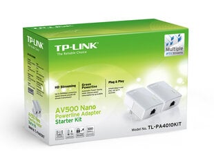 Bezvadu tīkla adapteris TP-LINK AV500, Dual Band, 300 Mbps / 500 Mbps цена и информация | Маршрутизаторы (роутеры) | 220.lv