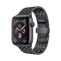 Ремешок из нержавеющей стали Waves для Apple Watch, черный, 42/44/45 мм цена и информация | Аксессуары для смарт-часов и браслетов | 220.lv