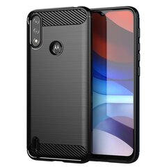 Hurtel Carbon Case paredzēts Motorola Moto E7 Power, melns cena un informācija | Telefonu vāciņi, maciņi | 220.lv