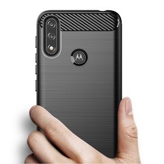 Hurtel Carbon Case paredzēts Motorola Moto E7 Power, melns cena un informācija | Telefonu vāciņi, maciņi | 220.lv