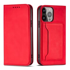 Hurtel Magnet Card Case paredzēts iPhone 13 mini, sarkans cena un informācija | Telefonu vāciņi, maciņi | 220.lv