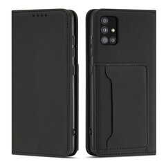 Hurtel Magnet Card Case paredzēts Samsung Galaxy A12 5G, melns cena un informācija | Telefonu vāciņi, maciņi | 220.lv