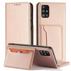 Hurtel Magnet Card Case paredzēts Samsung Galaxy A12 5G, rozā цена и информация | Чехлы для телефонов | 220.lv