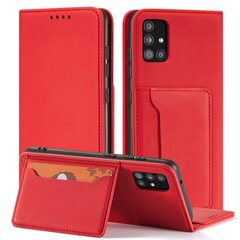 Hurtel Magnet Card Case paredzēts Samsung Galaxy A12 5G, sarkans цена и информация | Чехлы для телефонов | 220.lv