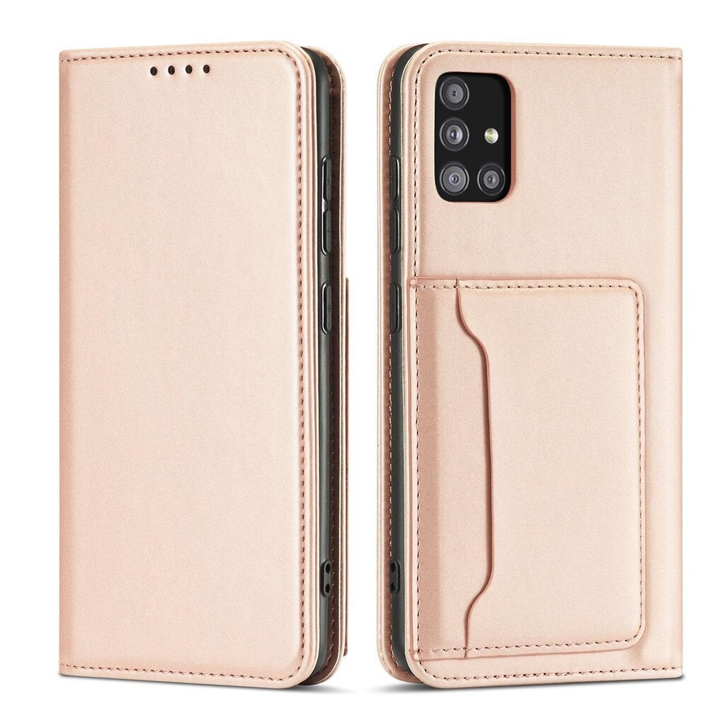 Hurtel Magnet Card Case paredzēts Samsung Galaxy A52 5G, rozā cena un informācija | Telefonu vāciņi, maciņi | 220.lv