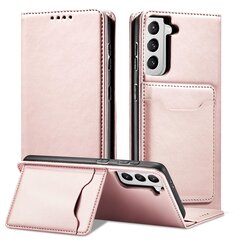 Hurtel Magnet Card Case paredzēts Samsung Galaxy S22 + (S22 Plus), rozā cena un informācija | Telefonu vāciņi, maciņi | 220.lv