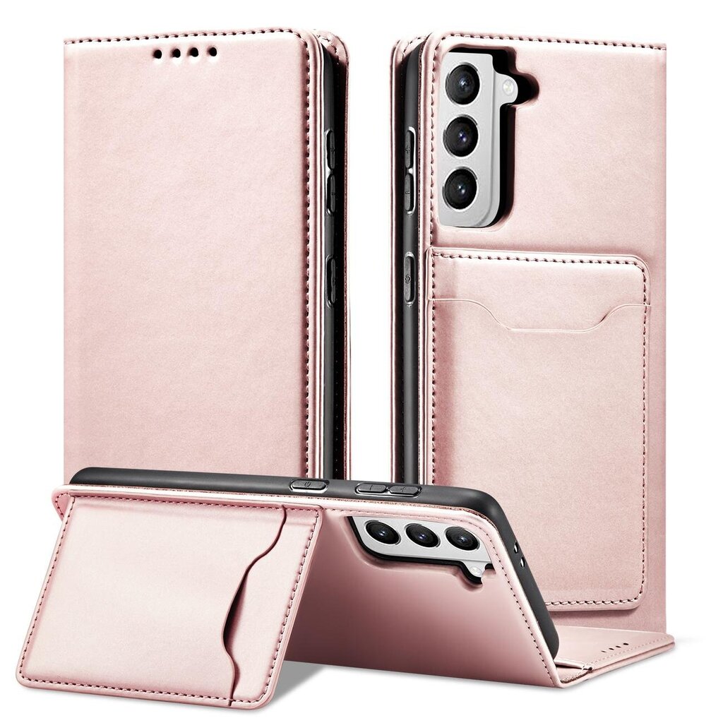 Hurtel Magnet Card Case paredzēts Samsung Galaxy S22 + (S22 Plus), rozā цена и информация | Telefonu vāciņi, maciņi | 220.lv