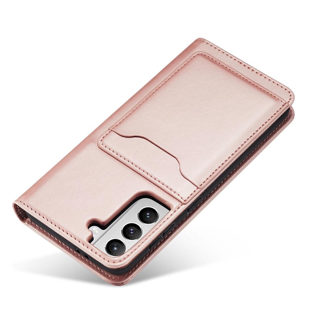 Hurtel Magnet Card Case paredzēts Samsung Galaxy S22 + (S22 Plus), rozā cena un informācija | Telefonu vāciņi, maciņi | 220.lv