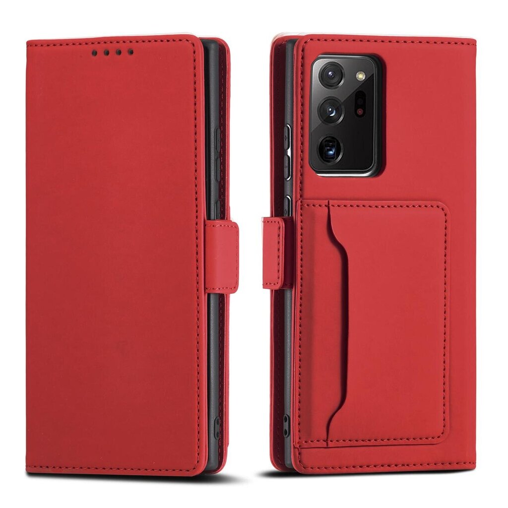 Hurtel Magnet Card Case paredzēts Samsung Galaxy S22 Ultra, sarkans cena un informācija | Telefonu vāciņi, maciņi | 220.lv