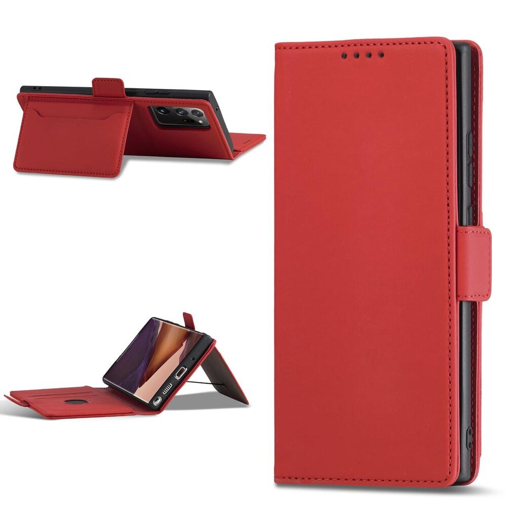 Hurtel Magnet Card Case paredzēts Samsung Galaxy S22 Ultra, sarkans cena un informācija | Telefonu vāciņi, maciņi | 220.lv