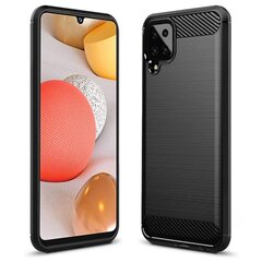 Hurtel Carbon Case paredzēts Samsung Galaxy A12 / Galaxy M12, melns cena un informācija | Telefonu vāciņi, maciņi | 220.lv