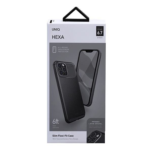 Uniq case Hexa iPhone 12 Pro Max 6.7 &quot;black / midnight black cena un informācija | Telefonu vāciņi, maciņi | 220.lv