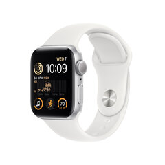 Apple Watch SE GPS 44mm Silver Aluminium Case with White Sport Band - Regular 2nd Gen - MNK23EL/A цена и информация | Смарт-часы (smartwatch) | 220.lv