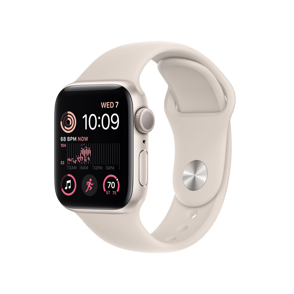 Apple Watch SE GPS + Cellular 40mm Starlight Aluminium Case with Starlight Sport Band - Regular 2nd Gen - MNPH3EL/A cena un informācija | Viedpulksteņi (smartwatch) | 220.lv