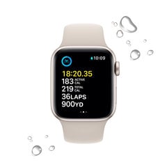 Apple Watch SE GPS + Cellular 40mm Starlight Aluminium Case with Starlight Sport Band - Regular 2nd Gen - MNPH3EL/A цена и информация | Смарт-часы (smartwatch) | 220.lv