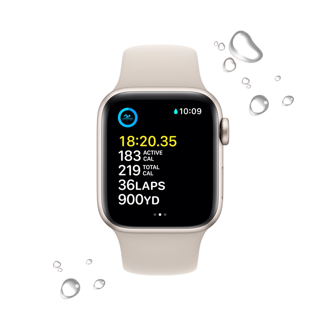 Apple Watch SE GPS + Cellular 40mm Starlight Aluminium Case with Starlight Sport Band - Regular 2nd Gen - MNPH3EL/A цена и информация | Viedpulksteņi (smartwatch) | 220.lv