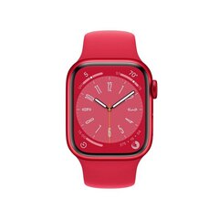 Смарт-часы Apple Watch Series 8 GPS 41 мм, красный алюминиевый корпус, красный ремешок Sport Band - MNP73EL/A LV-EE цена и информация | Смарт-часы (smartwatch) | 220.lv