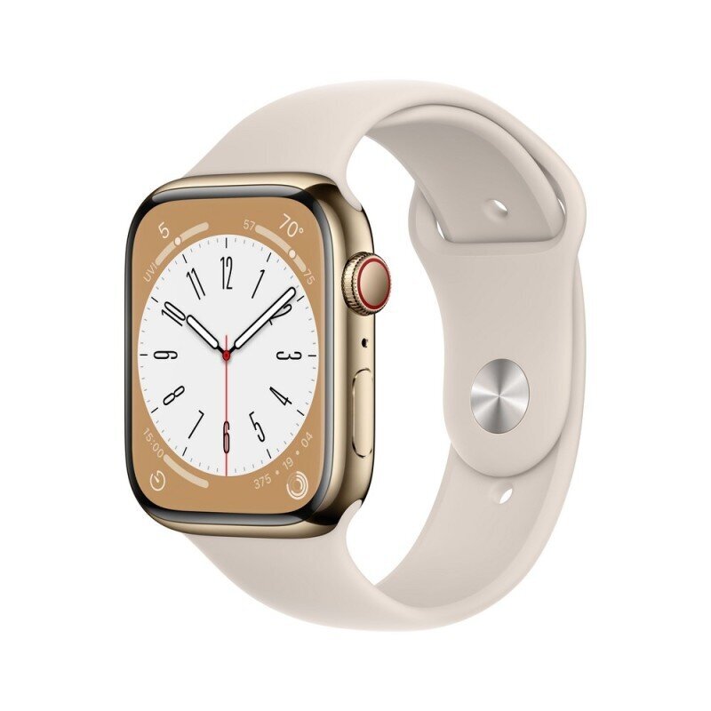 Apple Watch Series 8 41mm Gold Stainless Steel/Starlight Sport Band cena un informācija | Viedpulksteņi (smartwatch) | 220.lv