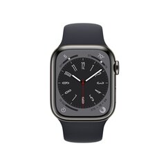Apple Watch Series 8 GPS + Cellular 41мм Graphite Stainless Steel Case ,Midnight Sport Band - MNJJ3EL/A LV-EE цена и информация | Apple Умные часы и браслеты | 220.lv