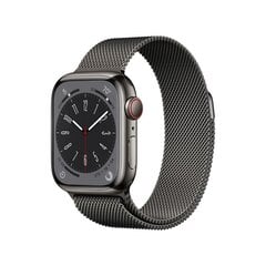 Apple Watch Series 8 GPS + Cellular 41mm Graphite Stainless Steel Case ,Graphite Milanese Loop MNJM3EL/A LV-EE cena un informācija | Viedpulksteņi (smartwatch) | 220.lv
