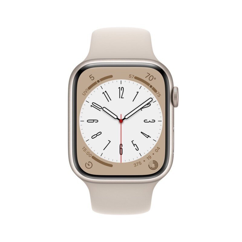 Apple Watch Series 8 45mm Starlight Aluminum/Starlight Sport Band cena un informācija | Viedpulksteņi (smartwatch) | 220.lv