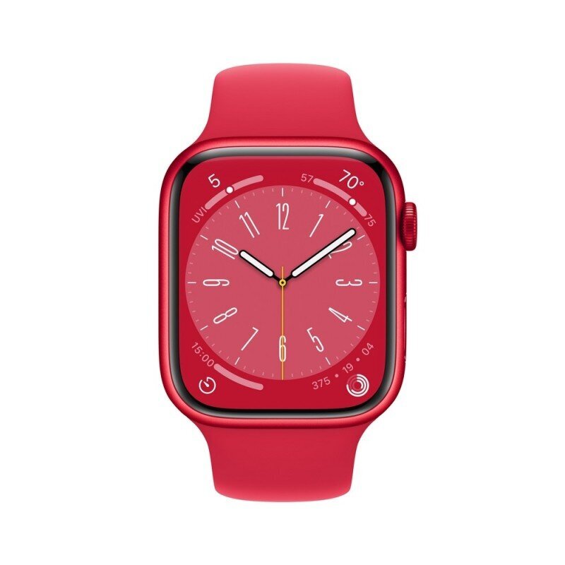 Apple Watch Series 8 GPS + Cellular 45mm (PRODUCT)RED Aluminium Case ,(PRODUCT)RED Sport Band - MNKA3EL/A LV-EE cena un informācija | Viedpulksteņi (smartwatch) | 220.lv