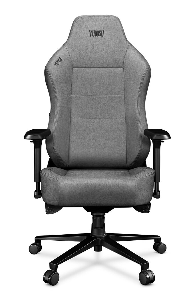Datora krēsls Yumisu 2054 Cloud Black spēlētājiem, auduma polsterējums, gaiši pelēks-melns cena un informācija | Biroja krēsli | 220.lv
