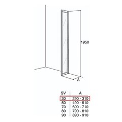 Душевая стенка Ifö Solid SV VF 3 White, матовое стекло цена и информация | Душевые двери и стены | 220.lv