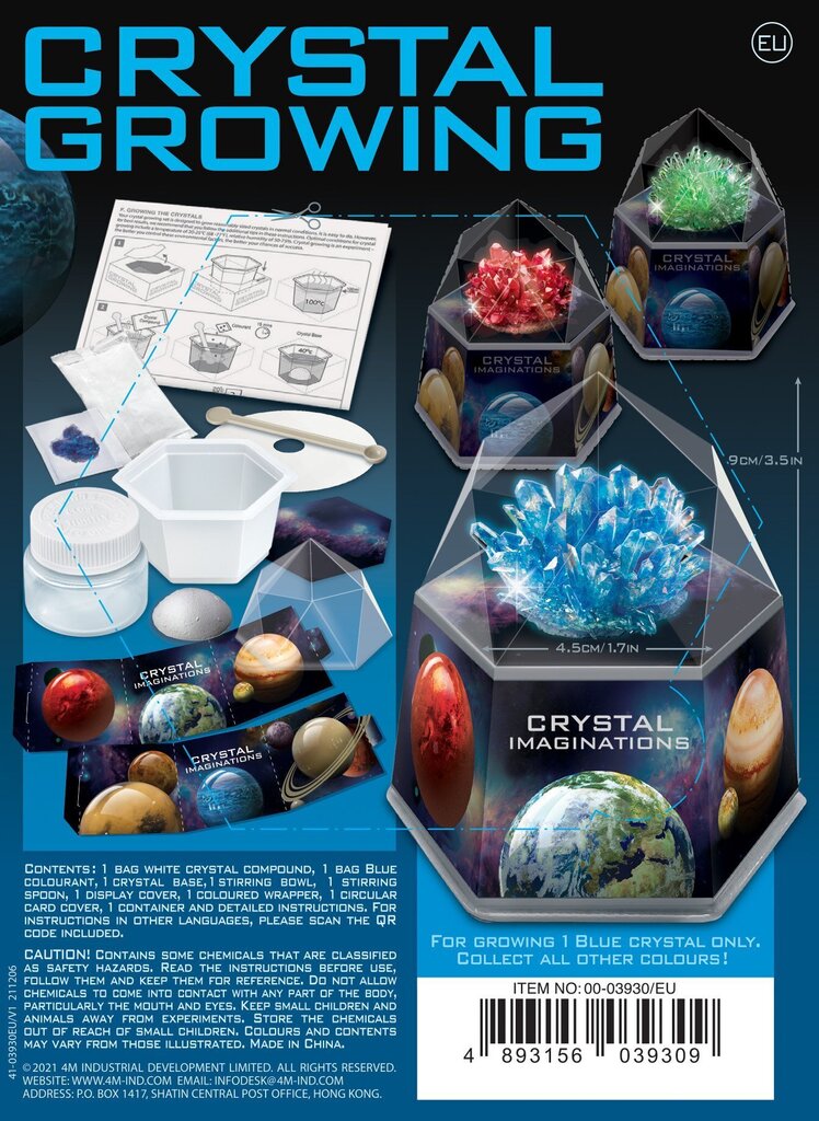4M kristālu audzēšana: zilie kristāli cena un informācija | Attīstošās rotaļlietas | 220.lv