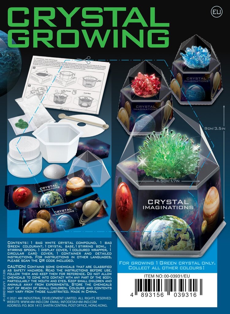 4M Kristalų auginimas: žali kristalai цена и информация | Attīstošās rotaļlietas | 220.lv