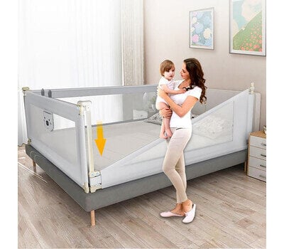 Primabob gultas barjera ar rotaļu lācīša kabatu, 160 cm cena un informācija | Bērnu drošības preces | 220.lv