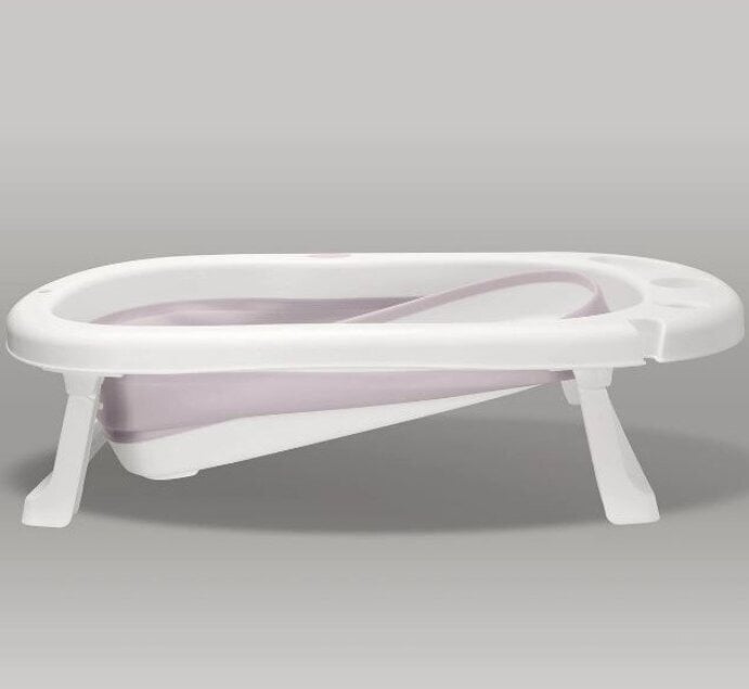 Primabobo MyToy saliekamā vanna ar pretslīdes paklāju, rotaļlietu un vannas spilvenu, 89 cm, rozā cena un informācija | Mazuļa mazgāšana | 220.lv