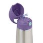 Tērauda ūdens pudele ar salmiņu B. BOX Lilac Pop, 350 ml, violets cena un informācija | Bērnu pudelītes un to aksesuāri | 220.lv