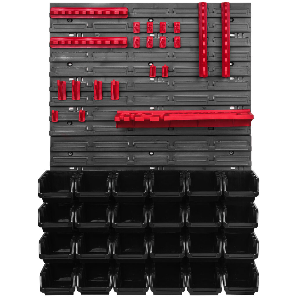 576 x 780 mm sienas plaukts darbnīcas garāžas uzglabāšana hobija istabas instrumentu turētājs kraušanas kastes uzglabāšanas kaste (20 kastes melnas) цена и информация | Instrumentu kastes | 220.lv