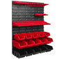 Kraušanas kastes 57 x 78 cm sienas plaukts instrumentu sienas instrumentu turētājs uzglabāšanas sistēma plastmasas uzglabāšanas kastes sienas paneļi paplašināmi darbnīcas plaukti uzglabāšanas plaukts darbnīcas siena (15 kastes sarkana/melna) cena un informācija | Instrumentu kastes | 220.lv
