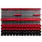 Instrumentu siena 115 x 78 cm sakraušanas kastes instrumentu turētājs sienas plāksnes montāžas sliedes garāžas uzglabāšanas darbnīcas hobijs (56 kastes sarkans/melns) cena un informācija | Instrumentu kastes | 220.lv