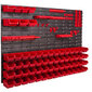 Darbnīcas plaukts sienas plaukts 1152 x 780 mm kraušanas kastes sarkans melns instrumentu turētājs uzglabāšanas tvertnes plauktu sistēma Schütte Box (63 kastes sarkanas) cena un informācija | Instrumentu kastes | 220.lv