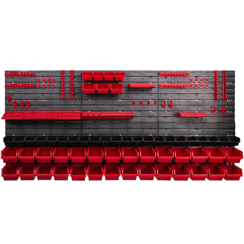 173 x 78 cm sakraujami kastes sienas plaukts darbnīcas plaukts uzglabāšanas kastes instrumentu turētāja āķis (57 kastes sarkans/melns) cena un informācija | Instrumentu kastes | 220.lv