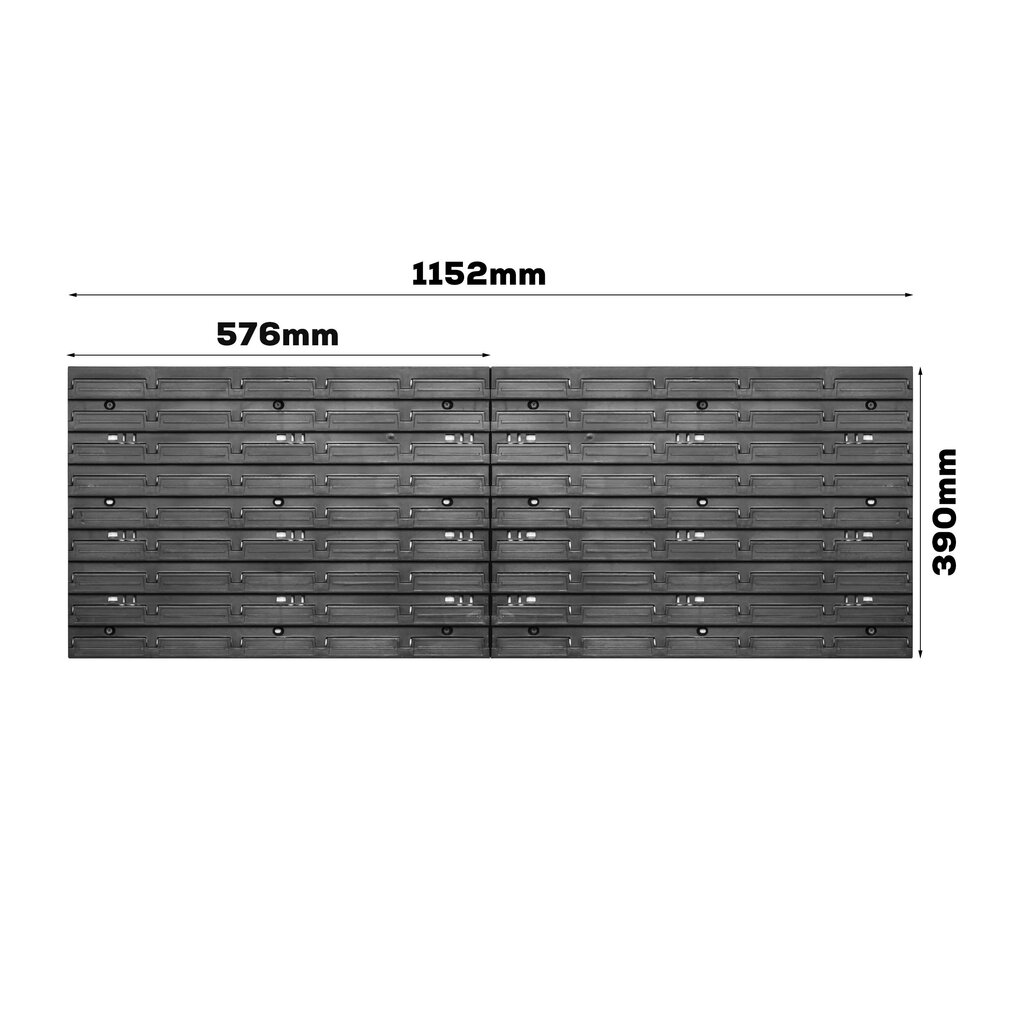 Uzglabāšanas sistēmas sienas plaukts 1152 x 390 mm | 55 gab. kastes | Kraušanas kastes, teknes plaukts, uzglabāšanas tvertnes | Īpaši spēcīgi sienu paneļi | Paplašināms plaukts | Darbnīcas plaukti, noliktavas plaukti, darbnīcas sienas plaukti, plug-in pla cena un informācija | Instrumentu kastes | 220.lv