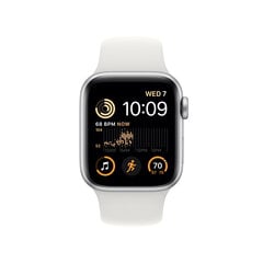 Apple Watch SE GPS + Cellular 44mm Silver Aluminium Case with White Sport Band - Regular 2nd Gen - MNQ23EL/A цена и информация | Смарт-часы (smartwatch) | 220.lv