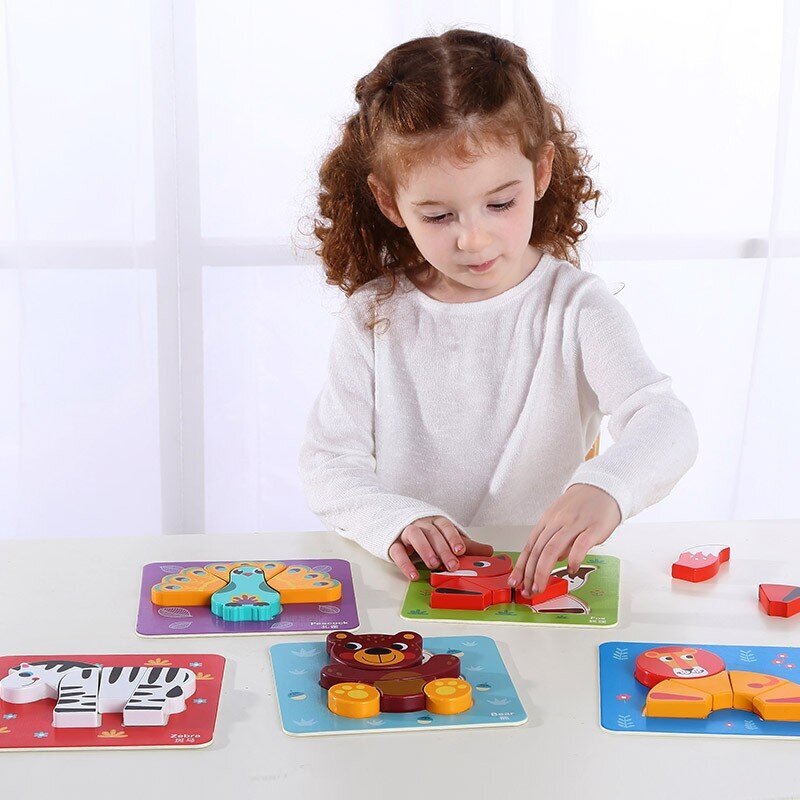 Koka puzles komplekts - Tooky Toy, 34 gabaliņi cena un informācija | Rotaļlietas zīdaiņiem | 220.lv