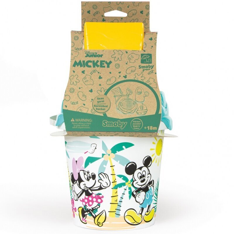 Smoby Mickey Minnie Mouse spainis ar smilšu piederumiem un bioplastmasas lejkannu cena un informācija | Ūdens, smilšu un pludmales rotaļlietas | 220.lv