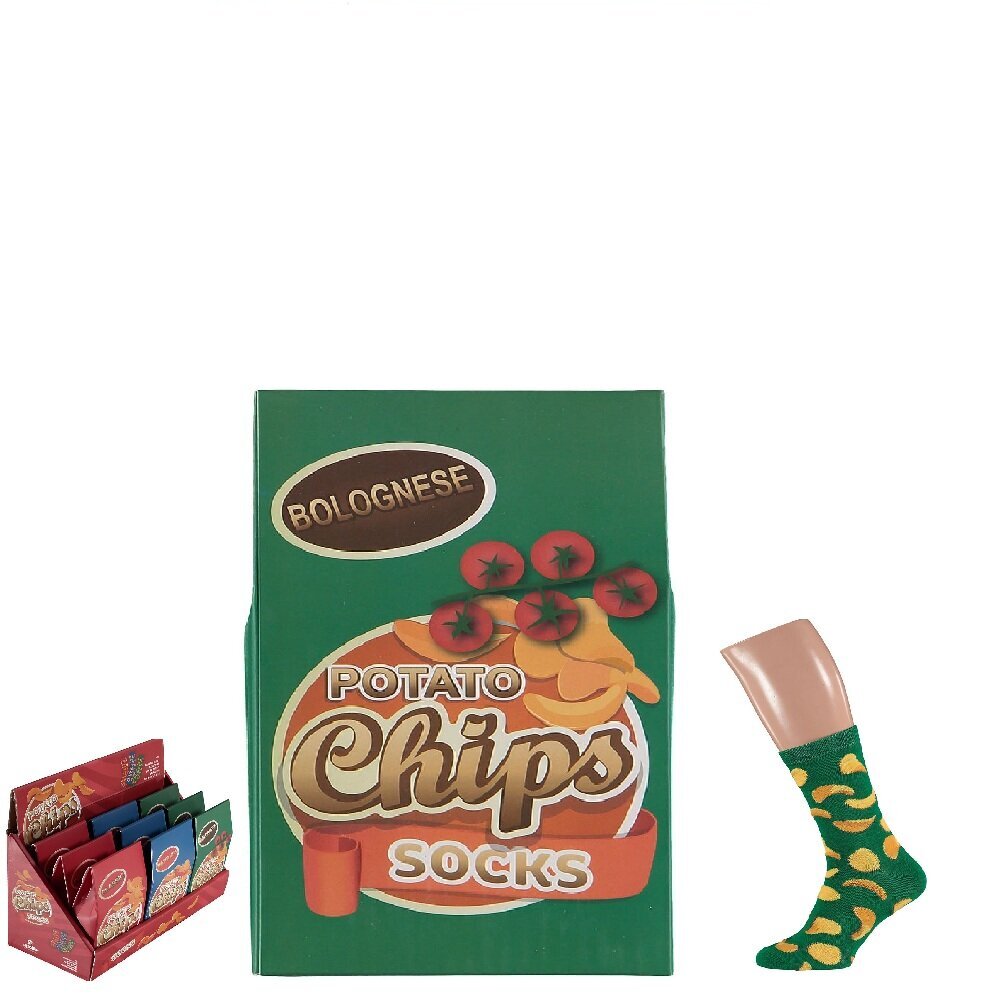 Zeķes vīriešiem dāvanu kastē Potato Chips socks, Bolognese cena un informācija | Vīriešu zeķes | 220.lv