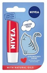 Бальзам для губ Nivea Caring Strawberry Shine, 5,5 мл цена и информация | Помады, бальзамы, блеск для губ | 220.lv