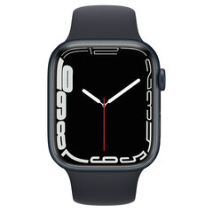 Apple Watch Series 7 45mm GPS, чёрный (подержанный, состояние A) цена и информация | Смарт-часы (smartwatch) | 220.lv