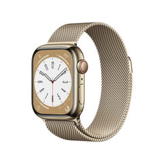 Apple Watch Series 8 GPS + Cellular 45mm Gold Stainless Steel Case ,Gold Milanese Loop MNKQ3EL/A LV-EE cena un informācija | Viedpulksteņi (smartwatch) | 220.lv