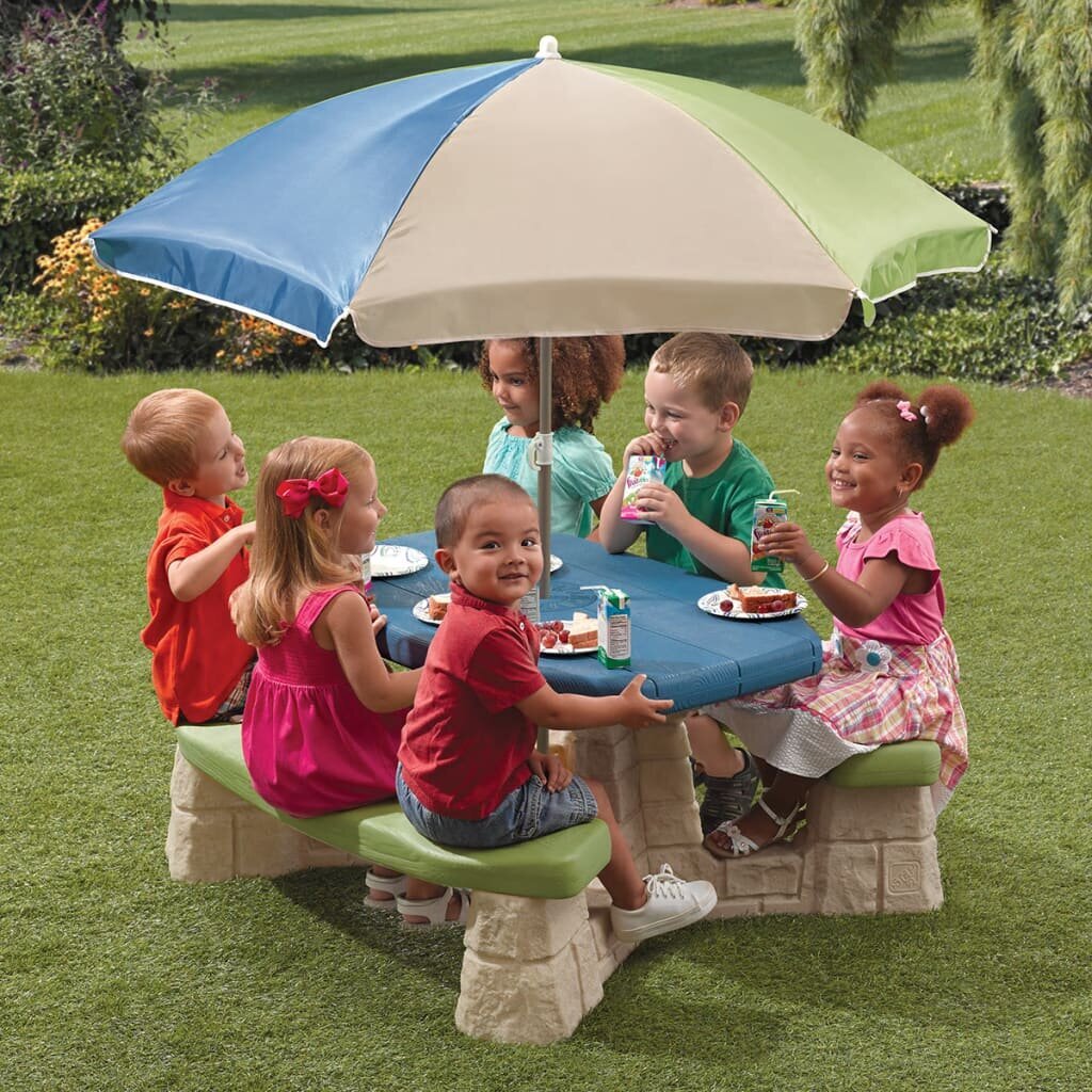 Step2 piknika galds ar lietussargu, Aqua цена и информация | Bērnu istabas iekārtas | 220.lv